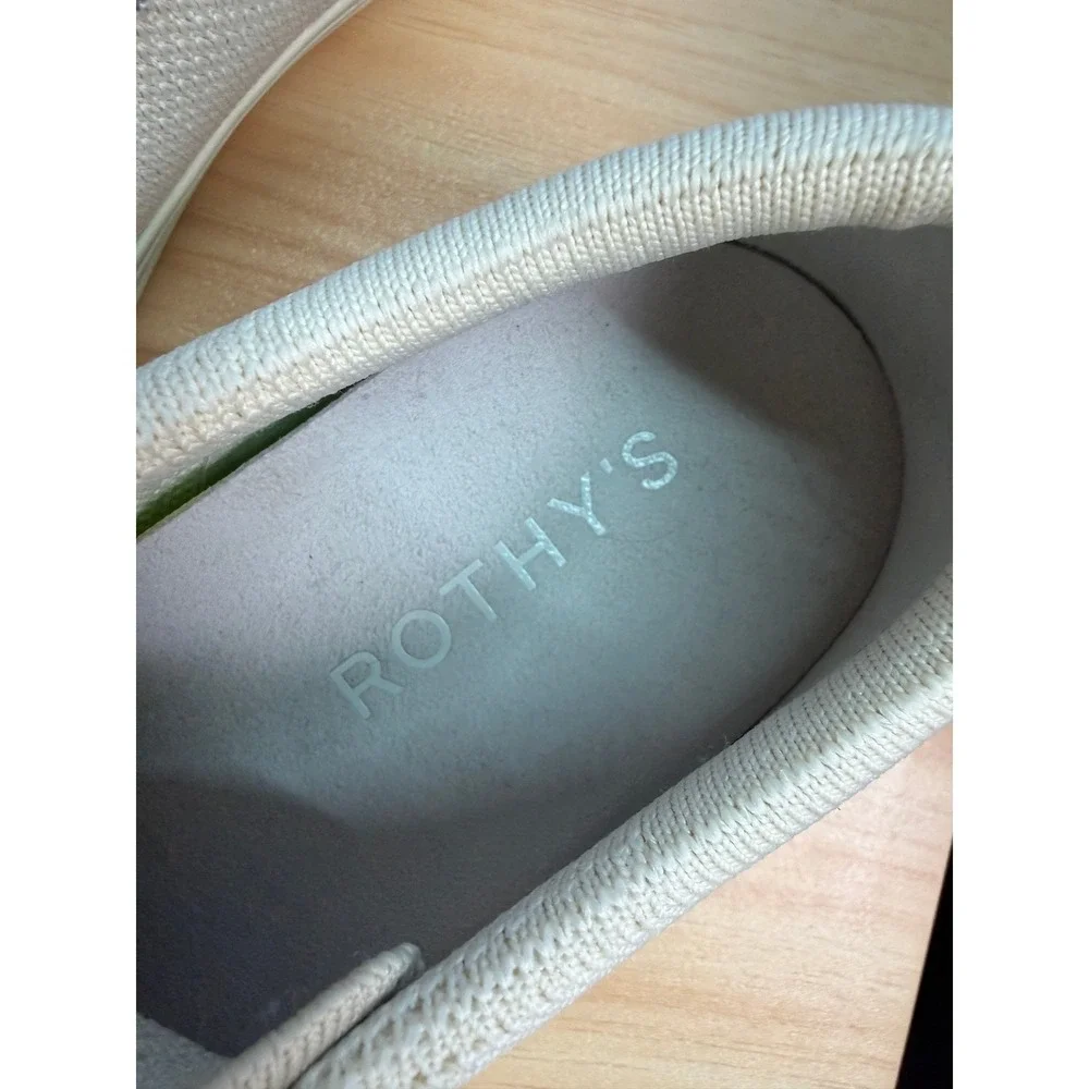 Rothys The Lace Up Sneakers‎ Women Size 10 White Knit Casual Comfort Shoes